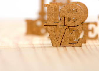 stylized image of the inscription of love as a symbol of love and devotion