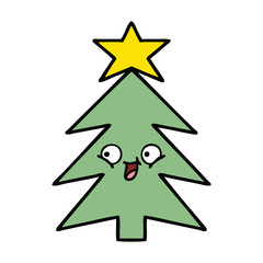Fototapeta premium cute cartoon christmas tree