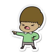 sticker of a cartoon stressed man