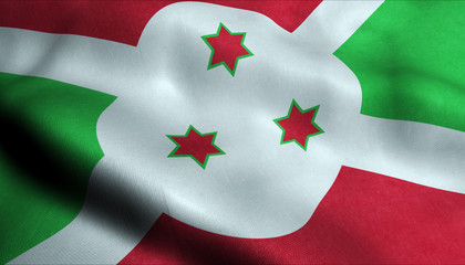 Burundi Waving Flag in 3D