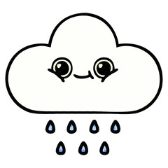 comic book style cartoon rain cloud