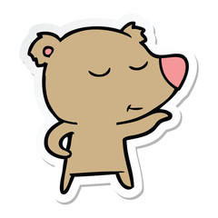 sticker of a happy cartoon bear