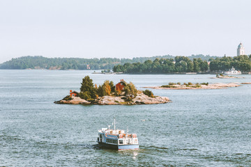 Cruise ship sailing in Baltic sea passenger transportation scandinavian vacations outdoor