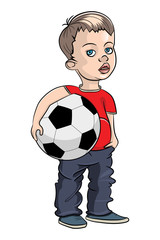 Little boy with a soccer ball.