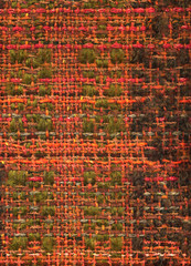 Handwoven woolen fabric in autumn colors