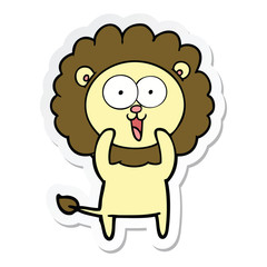 sticker of a happy cartoon lion
