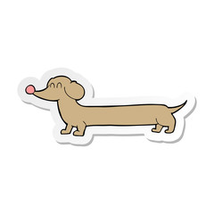 sticker of a cartoon dachshund
