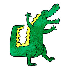Naklejka premium quirky hand drawn cartoon crocodile