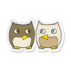 sticker of a cute cartoon owls