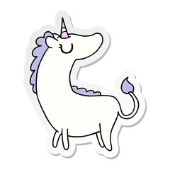 sticker cartoon of cute kawaii unicorn