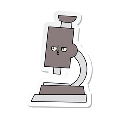 sticker of a cute cartoon microscope