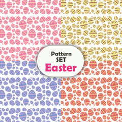 Set of four bright Easter egg patterns