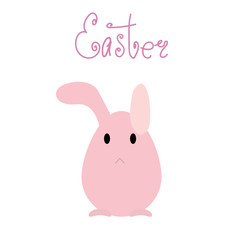 Fototapeta premium Cute pink Easter egg shaped bunny
