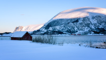 Rorbu (Fishermen's Hut) on Winter's Days, Lofoten, Norway, Europe