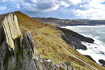 SW coast path view from Morte Point to Morterhoe.