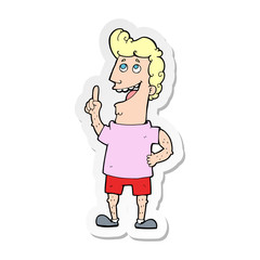 sticker of a cartoon man with idea