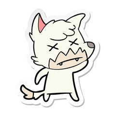 sticker of a cartoon dead fox
