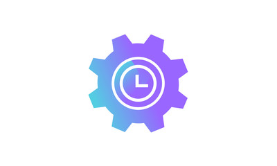 setting icon concept,setting icon with time icon. modern gradient style vector icon