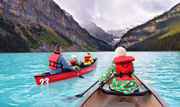 canoeing on the lake