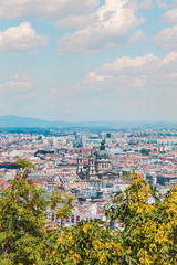 panoramic view of budapest in summer time