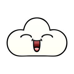 gradient shaded cartoon white cloud