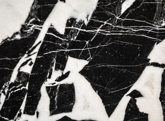 Abstract background or texture from a stone in a section of black and white color. Natural and solid material. Mosaic.