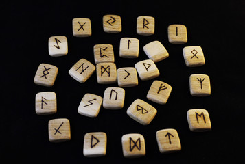 Runes on black background