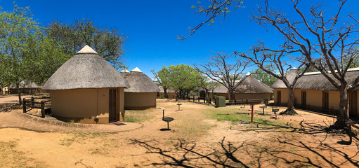 Mpumalanga , South Africa - October 2018 : Rest room and Camping area at kruger national park , South africa - obrazy, fototapety, plakaty
