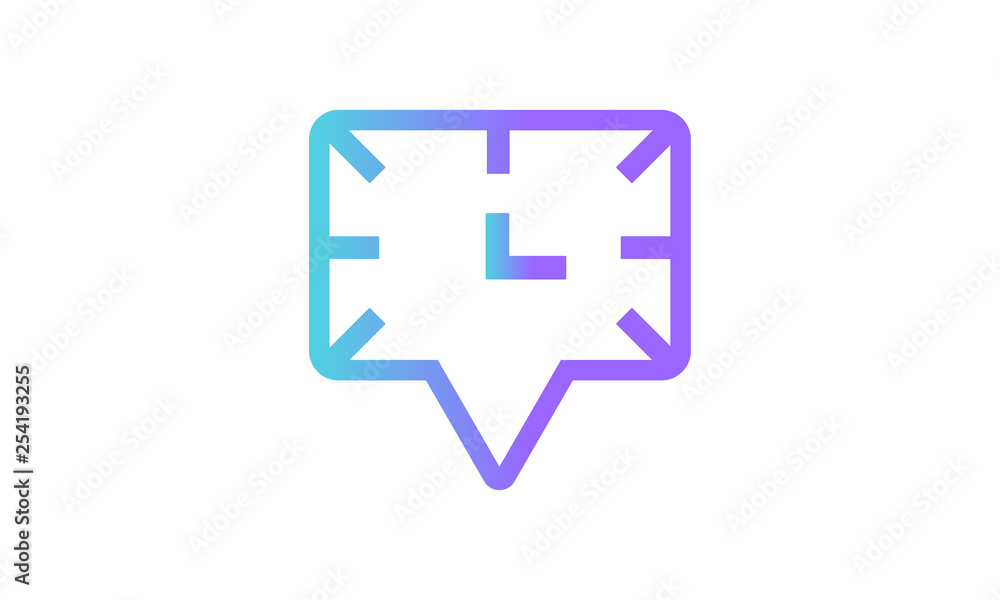 Poster chat setting icon concept. modern gradient style