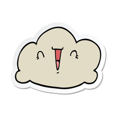 sticker of a cartoon cloud