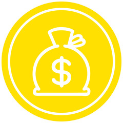sack of money circular icon