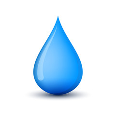 Blue water drop icon. Vector illustration.