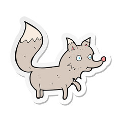 Obraz premium sticker of a cartoon wolf cub