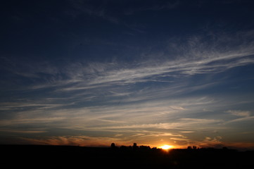 sunset over the city