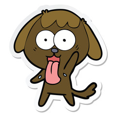 sticker of a cute cartoon dog