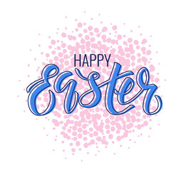 Easter lettering written by brush pen, vector