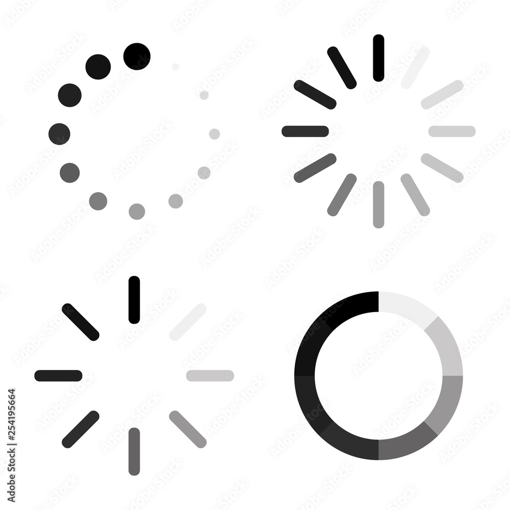 Aufkleber set loading icons. load. load icons. white background. loading vector icon