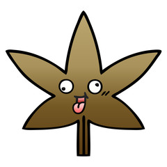 gradient shaded cartoon autumnal leaf