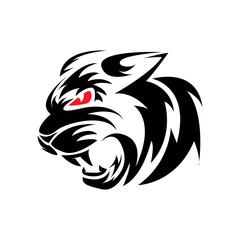 Angry tiger face vector