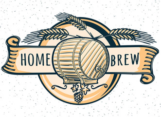 Home brew craft beer emblem - obrazy, fototapety, plakaty
