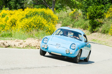 Vintage car and spring colors