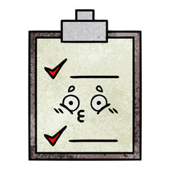 retro grunge texture cartoon check list