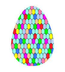 Modern Easter egg decjrated with mosaic, tile. Flat icon. Vector.