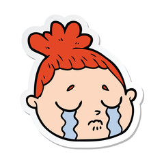 Obraz premium sticker of a cartoon female face