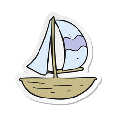 sticker of a cartoon sail ship