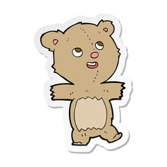 sticker of a cartoon teddy bear