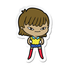 sticker of a cartoon woman