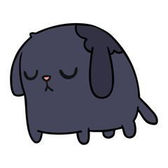 cartoon of cute sad kawaii dog