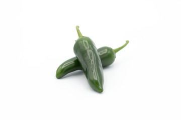 green chili pepper isolated on white background