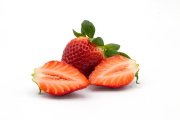 strawberries isolated on white background